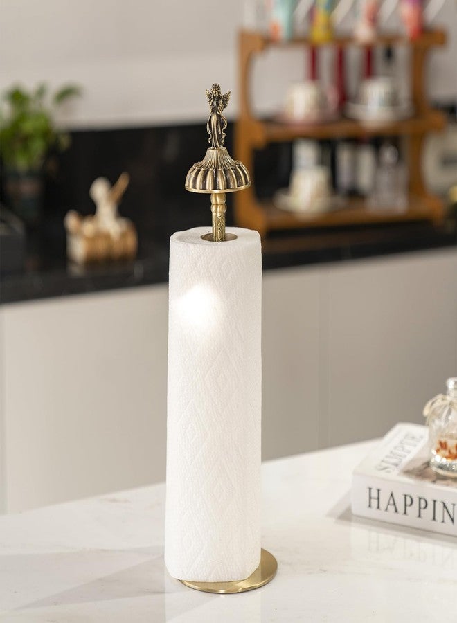 YACSNBF 1 Luxurious Brass Angel Paper Towel Holder countertop, Kitchen Bathroom Gold Paper Towel Holder - Sturdy, Durable, Elegant Kitchen and Bathroom Home Decoration - Image 5